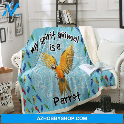 My Spirit Animal Is Parrot Mandala Blanket Gift For Parrot Lovers Birthday Gift Home Decor Bedding Couch Sofa Soft and Comfy Cozy