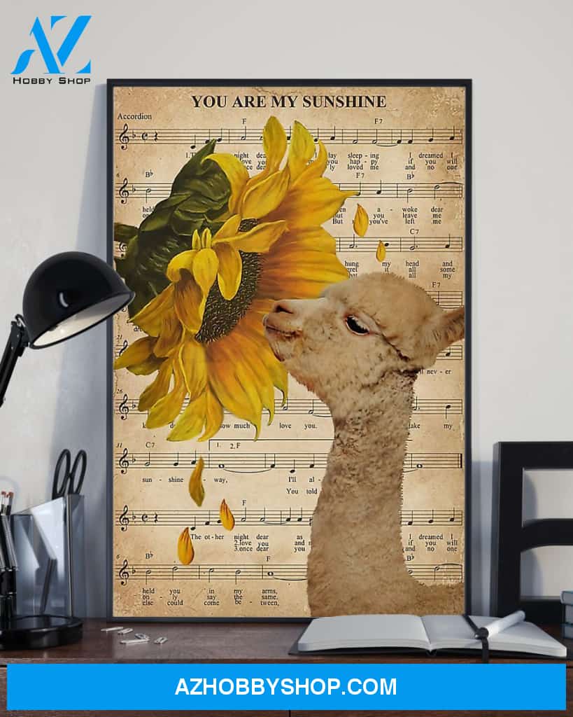 My Sunshine Alpaca Vertical Canvas Prints, Wall Decor Visual Art