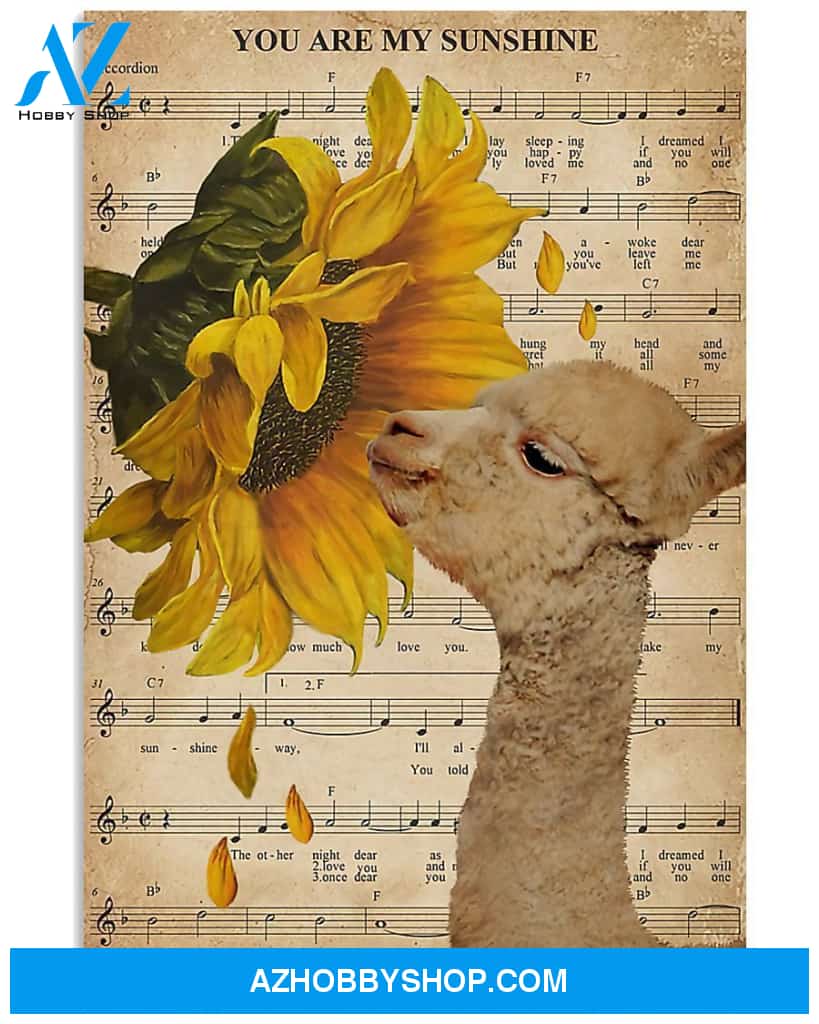 My Sunshine Alpaca Vertical Canvas Prints, Wall Decor Visual Art