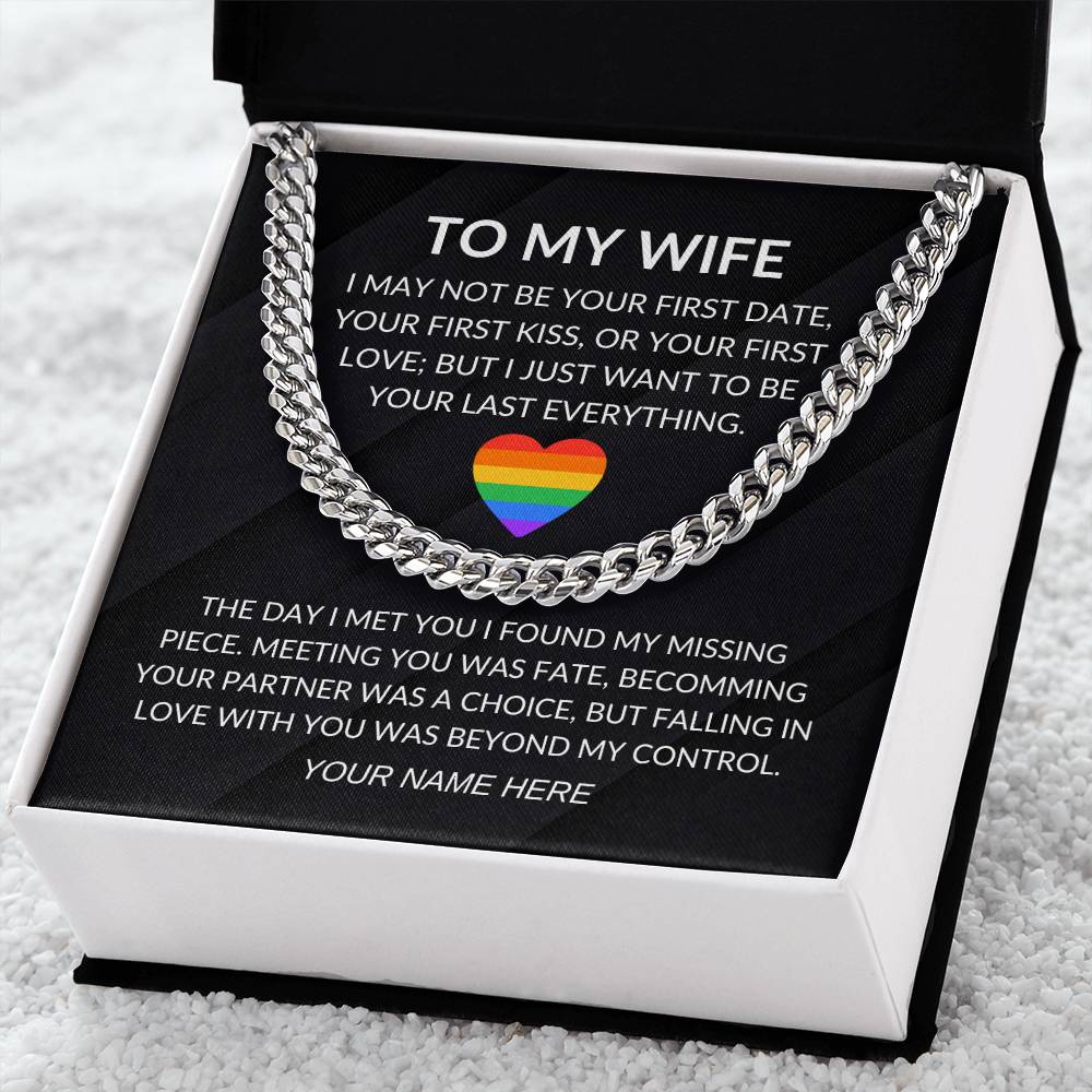 My Wife - Fate- Cuban Link Chain - Custom Signature