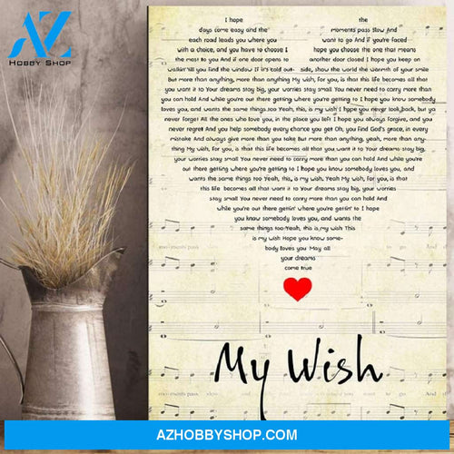 My Wish Lyrics Song Canvas And Poster, Heart Shape Wall Decor Visual Art, My Poster Wall