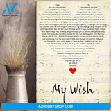 My Wish Lyrics Song Canvas And Poster, Heart Shape Wall Decor Visual Art, My Poster Wall