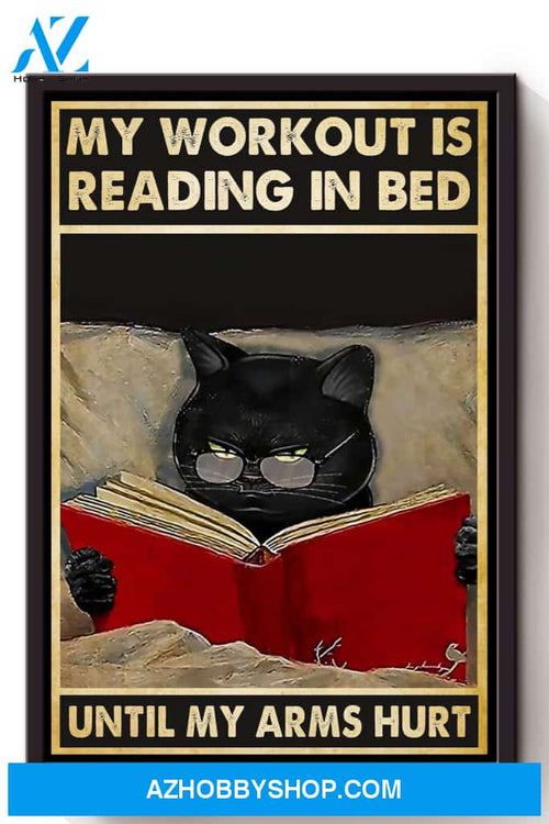 My Workout Is Reading In Bed Animal Canvas And Poster, Wall Decor Visual Art