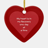 My Heart Is In My Recovery Odaat Sobriety Date Ceramic Ornament