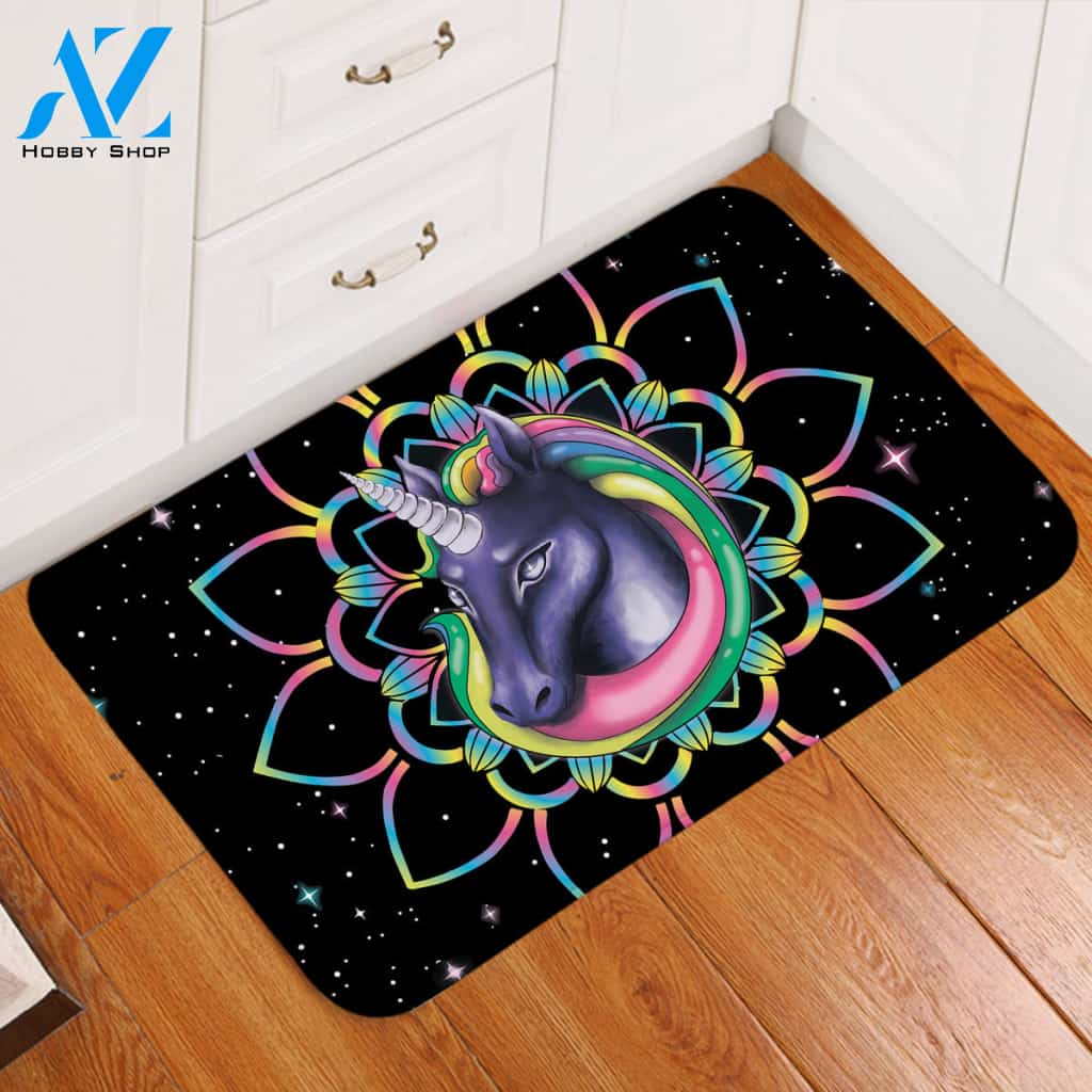 Mythical Unicorn Space Door Mat