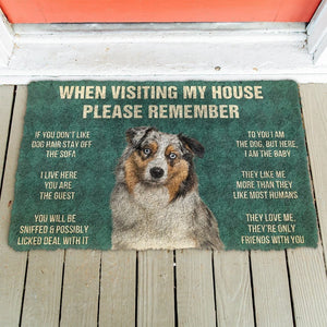 Australian Shepherd House Rules Doormat | Colorful | Size 8x27'' 24x36''