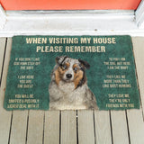 Australian Shepherd House Rules Doormat | Colorful | Size 8x27'' 24x36''