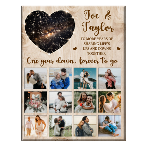 Photo Collage Gift For Couple, Night Sky Anniversary Gift