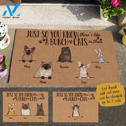 Naive Cat , Just So You Know There's Like A Bunch Of Cats Personalized Doormat HQ