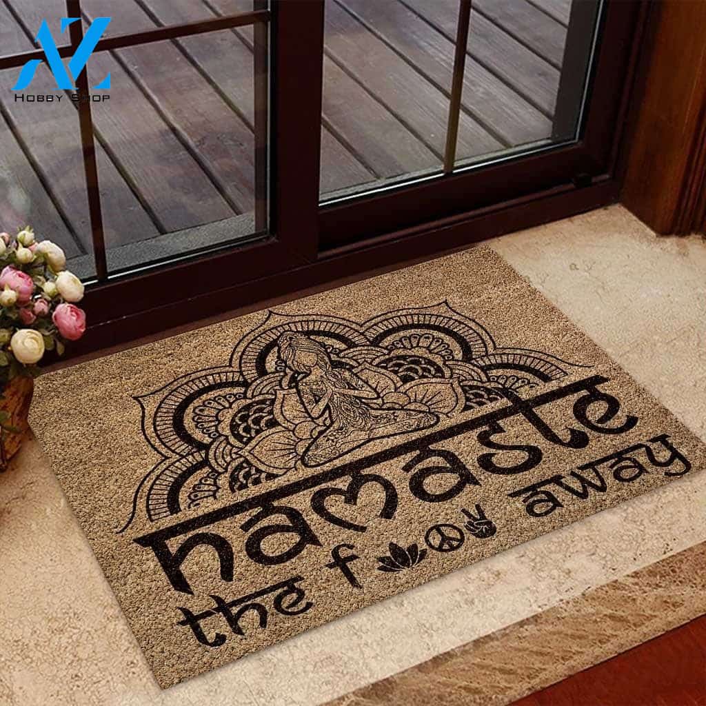 Namaste the f away Yoga Doormat | Welcome Mat | House Warming Gift