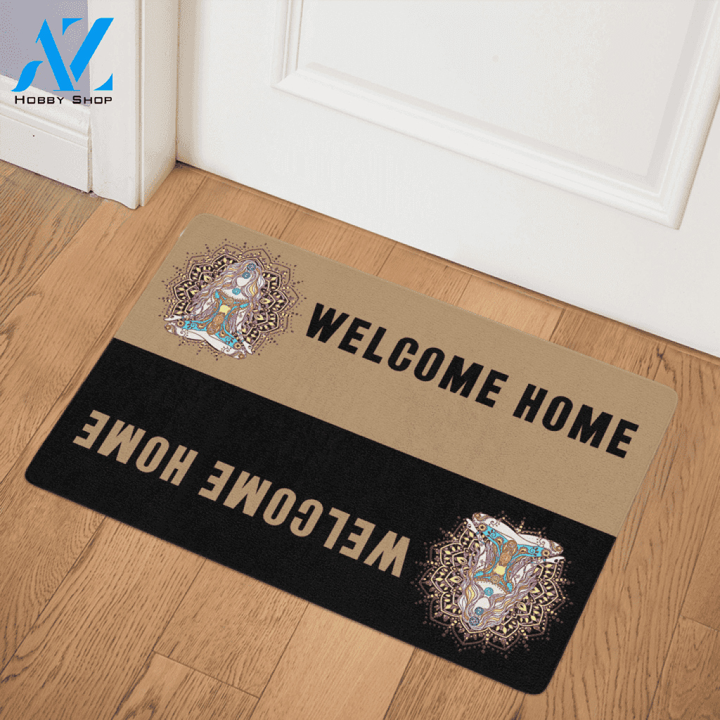 Namaste Yoga Hippie Welcome Home Indoor And Outdoor Doormat Warm House Gift Welcome Mat Birthday Gift For Yoga Lovers