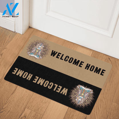 Namaste Yoga Hippie Welcome Home Indoor And Outdoor Doormat Warm House Gift Welcome Mat Birthday Gift For Yoga Lovers