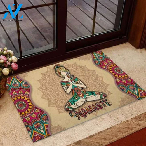 Namaste Yoga Mandala Doormat | Welcome Mat | House Warming Gift