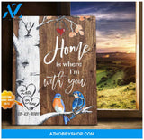 Name and Date Canvas with you Bluebird Wall Art Decor