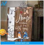 Name and Date Canvas with you Bluebird Wall Art Decor