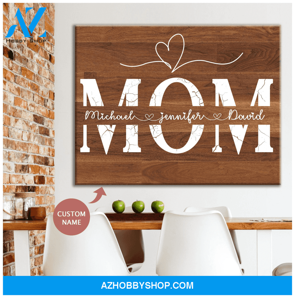 Personalized Canvas, Name Mom Canvas Wall Art Gift Mother's Day