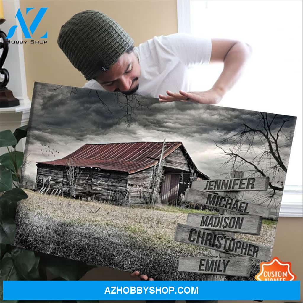 Personalized Canvas, Name Storm Barn With Names Canvas Wall Art Gift For Family