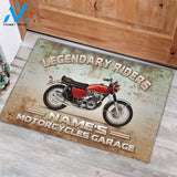 Name’s Motorcycle Garage Personalized Rubber Base Doormat