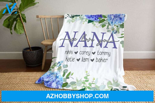 Nana Blanket, Grandmother Blanket With Names, Grandparent Blanket