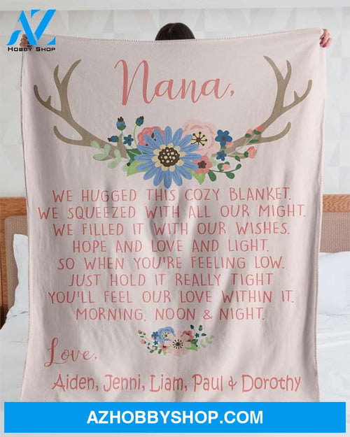 Nana Pink Blanket, Pink Fleece Blanket, Pink Sherpa Blanket