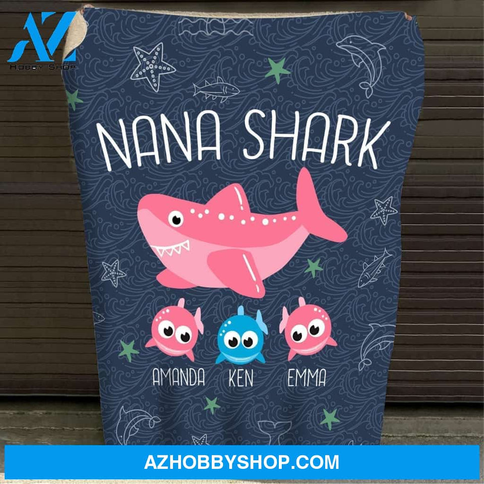 Nana Shark Blanket, Grandma Shark Blanket, Mother's Day Gift For Nana Gift