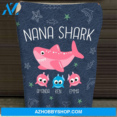 Nana Shark Blanket, Grandma Shark Blanket, Mother's Day Gift For Nana Gift
