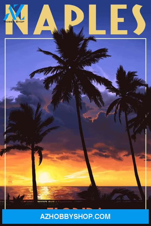 Naples Florida - Palms And Sunset