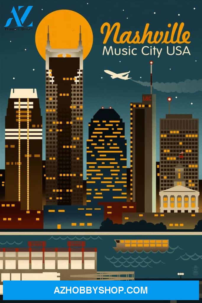 Nashville Tennesseee Retro Skyline