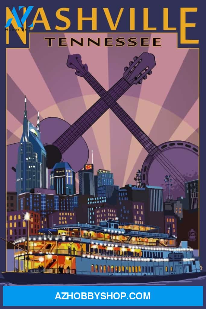 Nashville Tennesseee Skyline At Night 