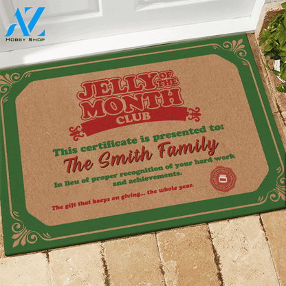 National Lampoon's Christmas Vacation Doormat Customized Name Jelly Of The Month Club Certificate | Welcome Mat | House Warming Gift