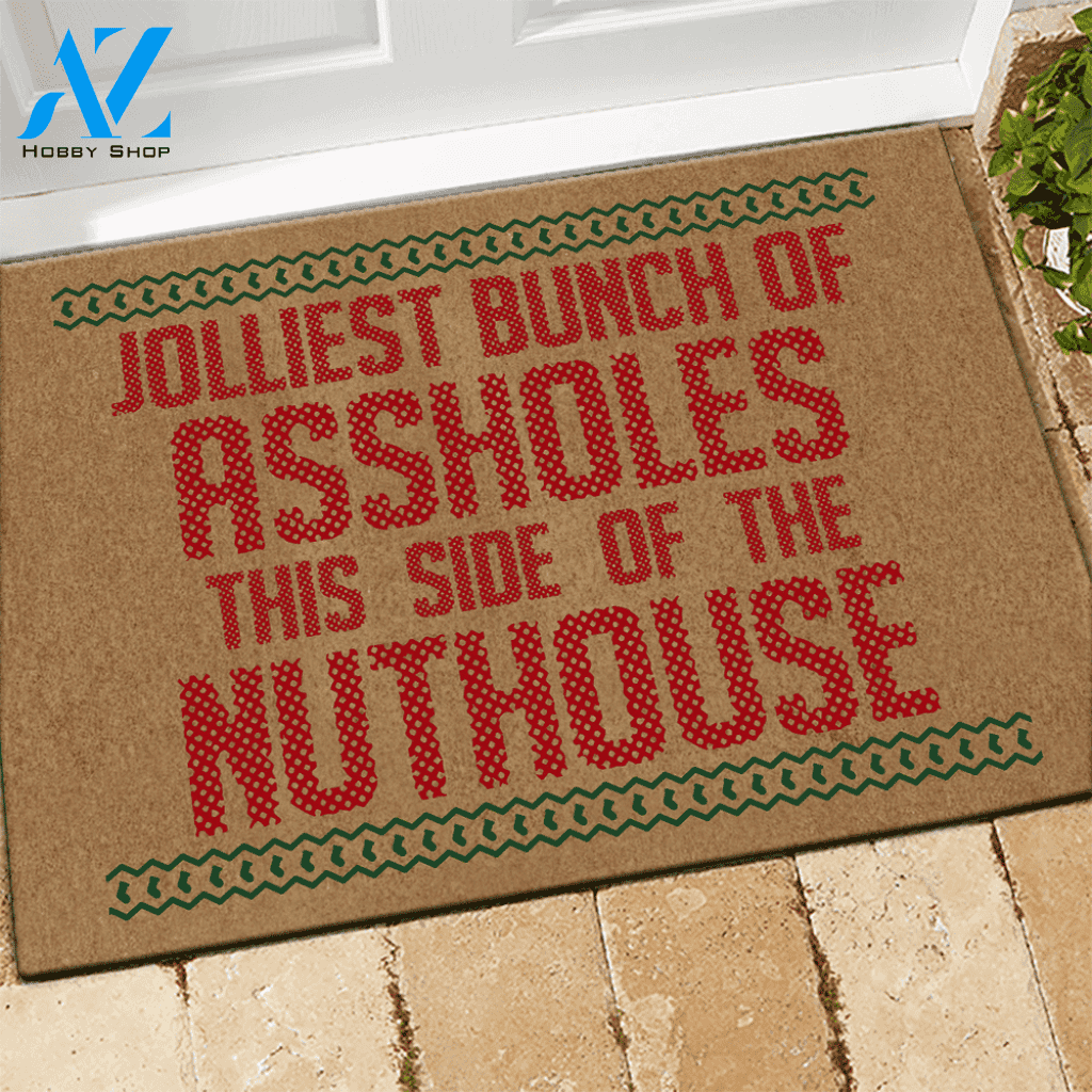 National Lampoons Christmas Vacation Doormat Jolliest Bun Of Assholes