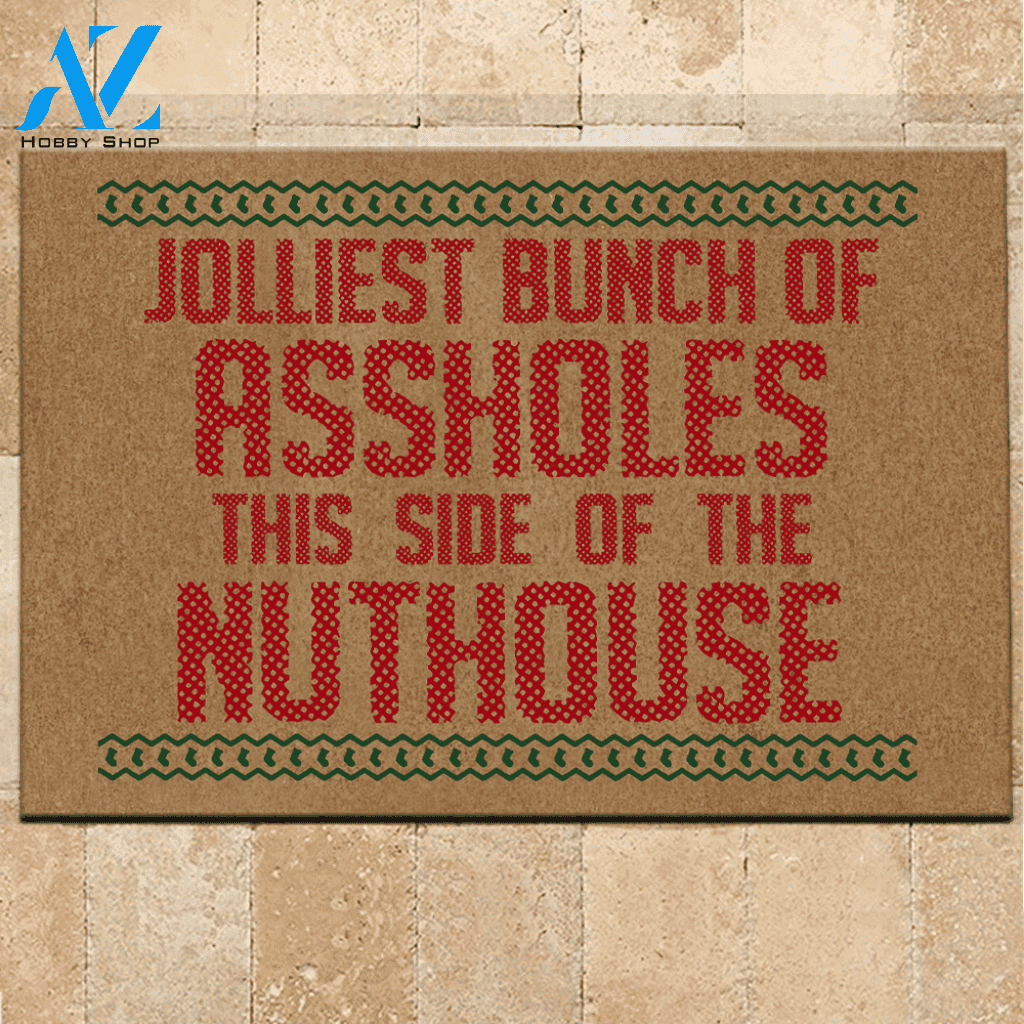National Lampoons Christmas Vacation Doormat Jolliest Bun Of Assholes | Welcome Mat | House Warming Gift