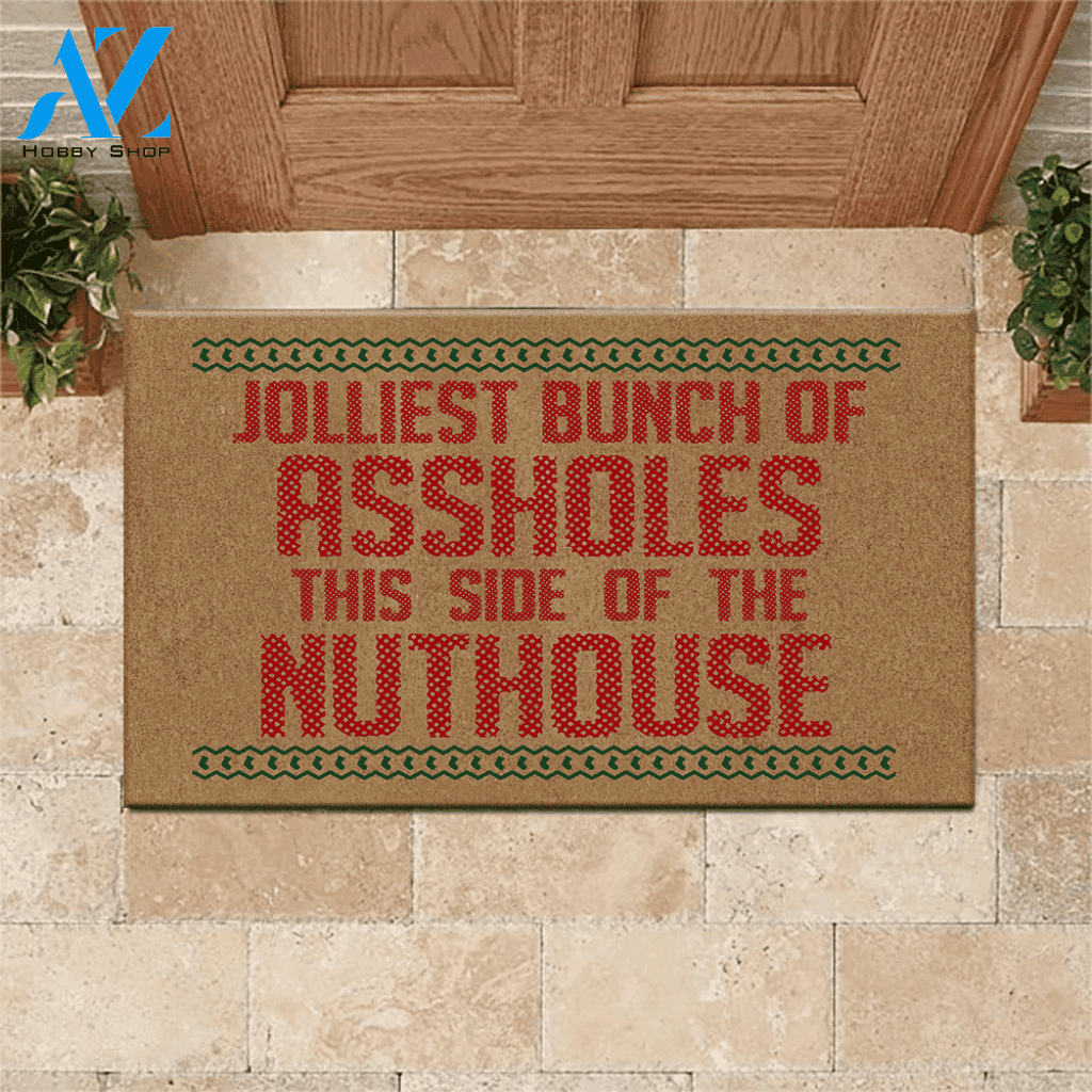 National Lampoons Christmas Vacation Doormat Jolliest Bun Of Assholes | Welcome Mat | House Warming Gift