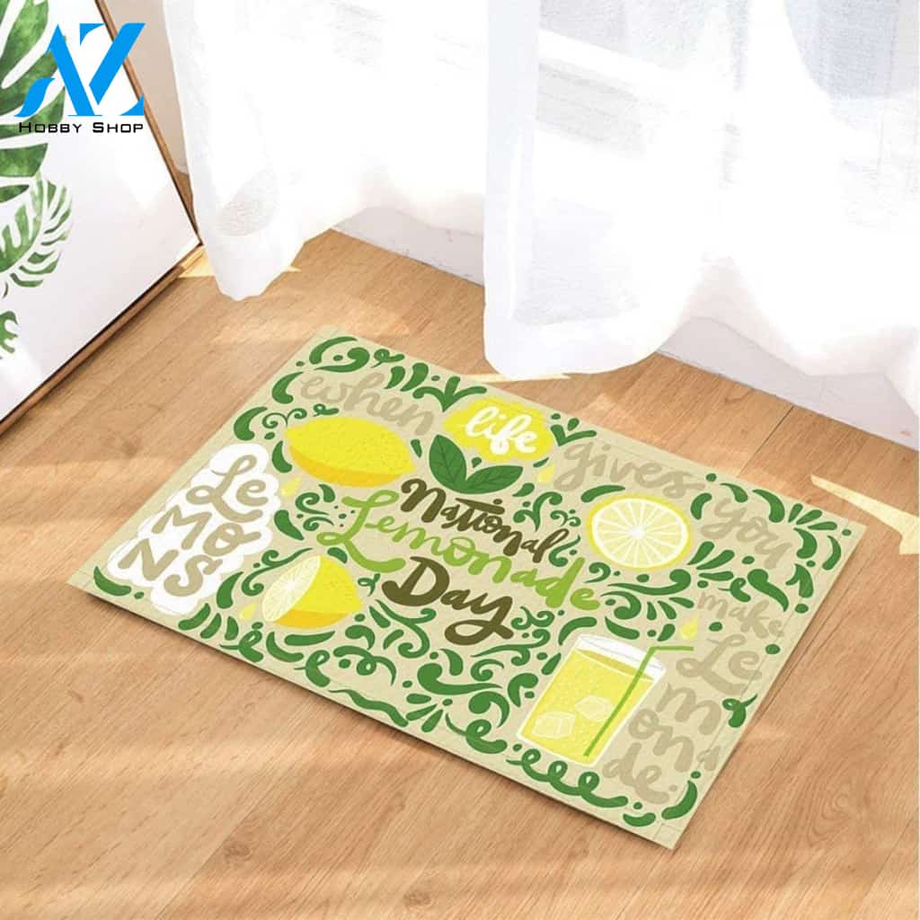National Lemonade Day Lemon Doormat Welcome Mat Housewarming Gift Home Decor Funny Doormat Gift Idea For Fruit Lovers Gift For Friend