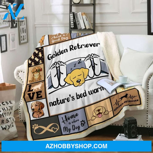 Nature Bed Warmer Golden Retriever Fleece Blanket, Gift For Golden Retriever Dog lovers, Gift For Family & Friends Gift Home Decor Bedding Couch Sofa Soft And Comfy Cozy
