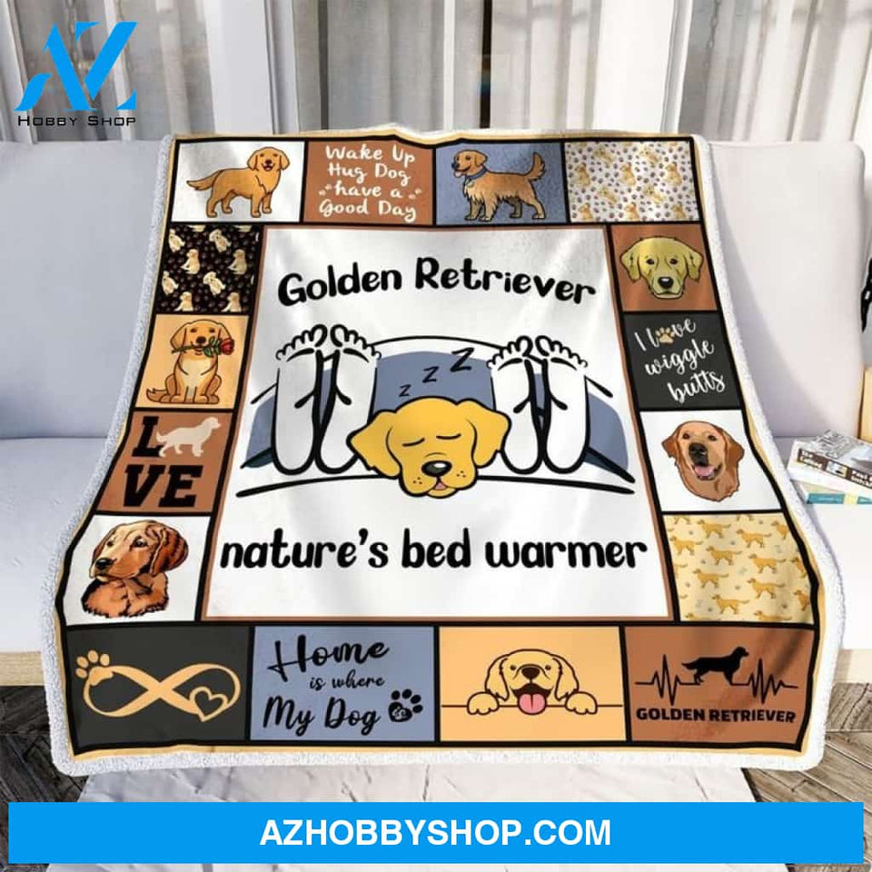 Nature Bed Warmer Golden Retriever Fleece Blanket, Gift For Golden Retriever Dog lovers, Gift For Family & Friends Gift Home Decor Bedding Couch Sofa Soft And Comfy Cozy