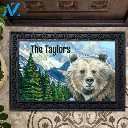 Nature Calling Bear Personalized Doormat - 18" x 30"