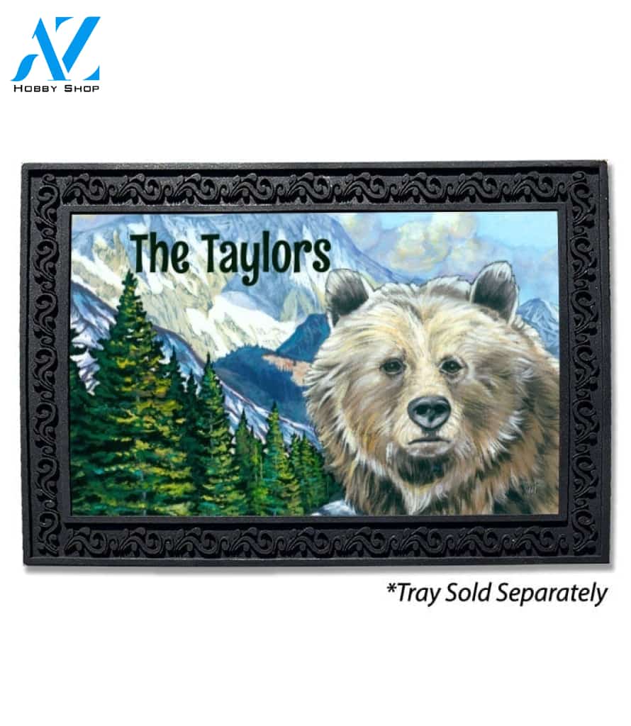 Nature Calling Bear Personalized Doormat - 18" x 30"
