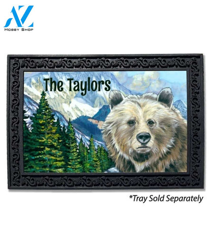 Nature Calling Bear Personalized Doormat - 18" x 30"