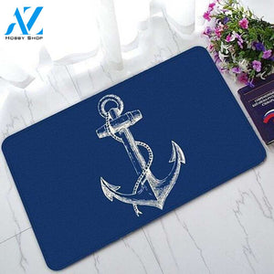 Nautical Navy Blue Anchor Doormat Indoor And Outdoor Doormat Warm House Gift Welcome Mat Birthday Gift For Nautical Lovers Sailor