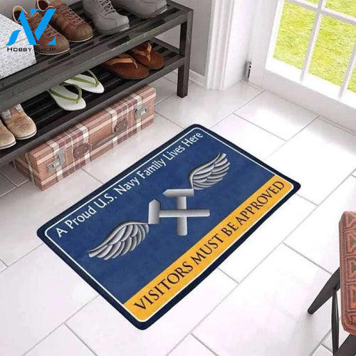 Navy Aviation Structural Mechanic Navy AM Family Doormat 