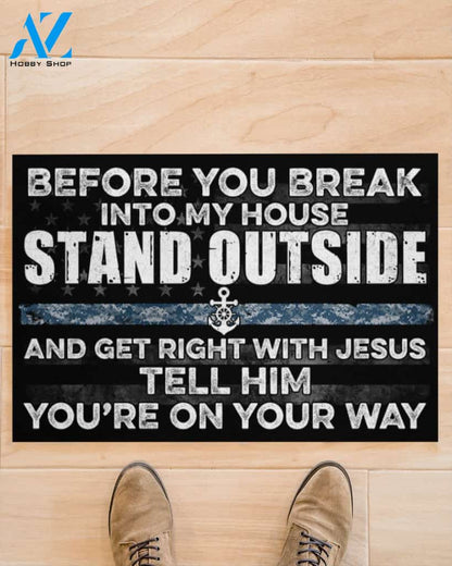 Navy Before You Break Into My House Funny Indoor And Outdoor Doormat Warm House Gift Welcome Mat Gift For Family Friend Birthday Gift