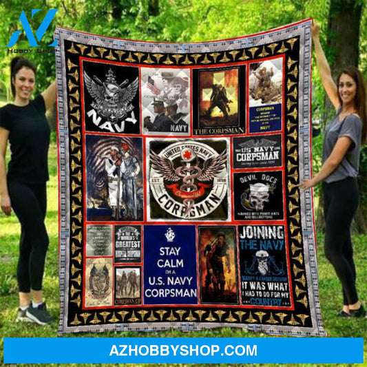 Navy Corpsman Fleece Blanket