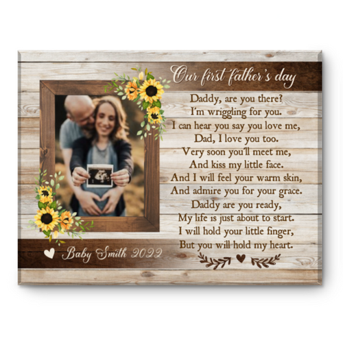 Father’s Day Gift For New Dad From Unborn Baby, First Fathers Day Canvas, Daddy To Be Gift, First Time Dad Gift