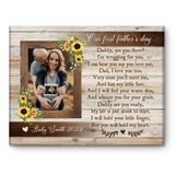 Father’s Day Gift For New Dad From Unborn Baby, First Fathers Day Canvas, Daddy To Be Gift, First Time Dad Gift