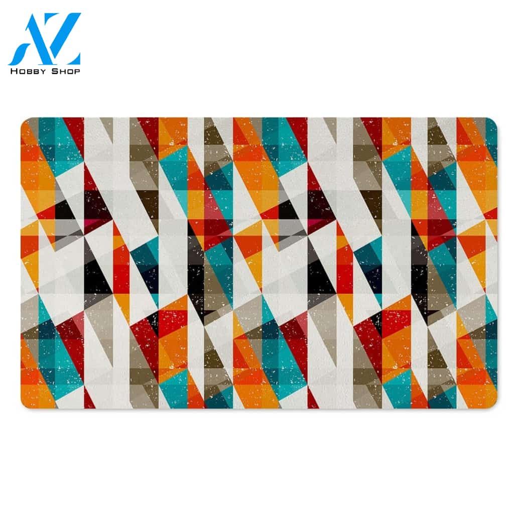 Neon Geometric Door Mat