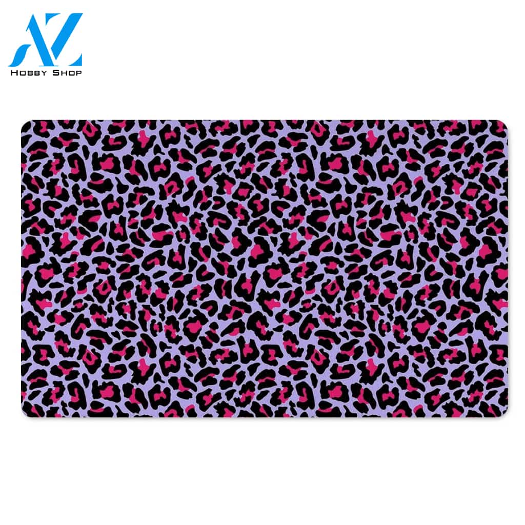 Neon Leopard Door Mat