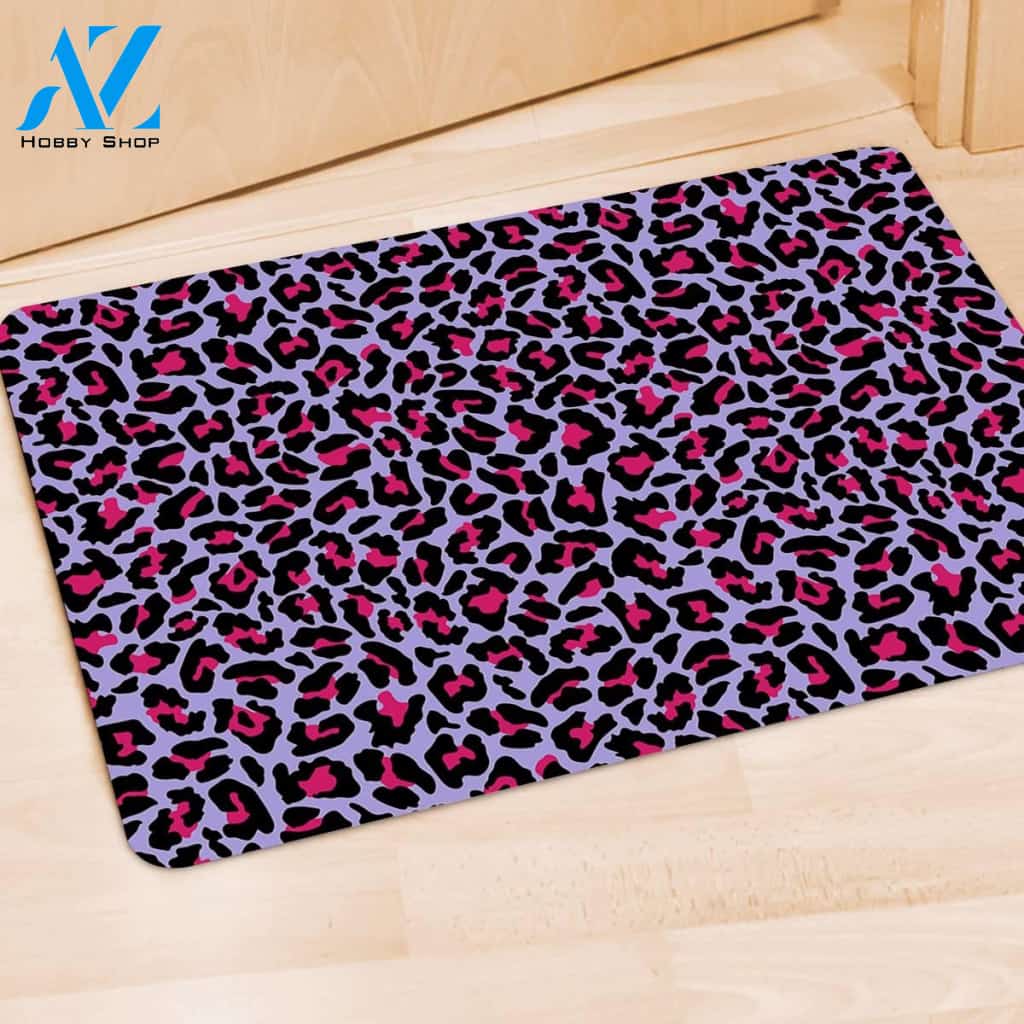 Neon Leopard Door Mat