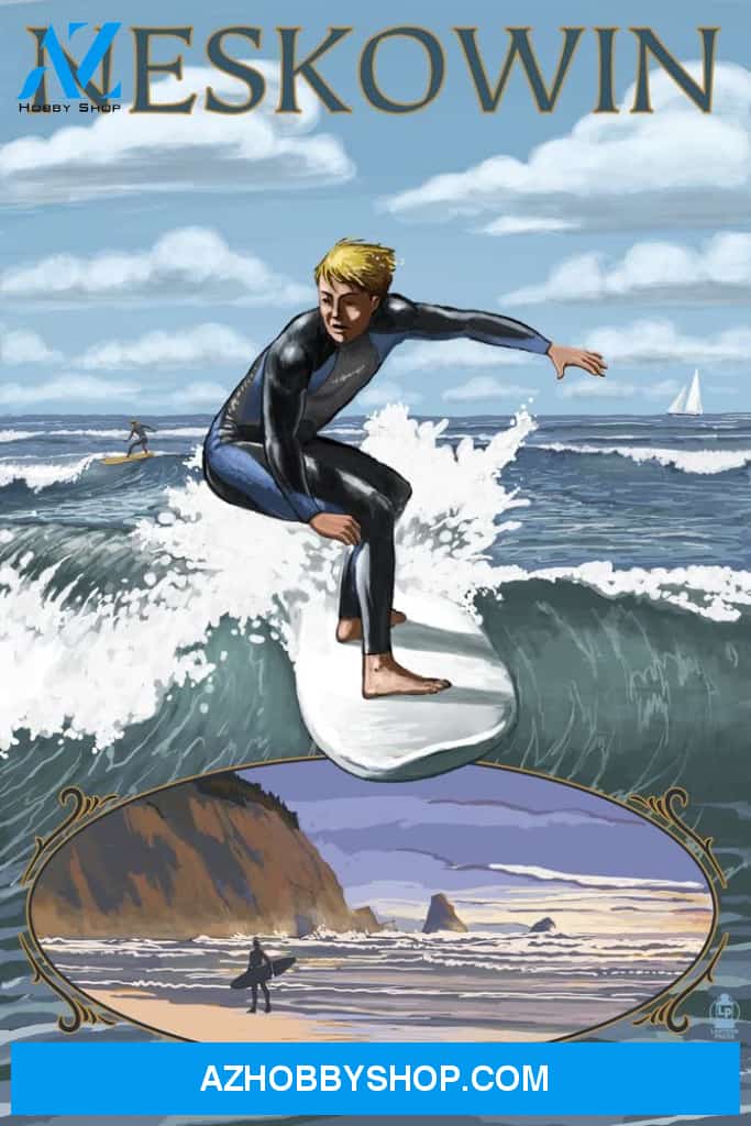 Neskowin Oregon - Surfer Scene