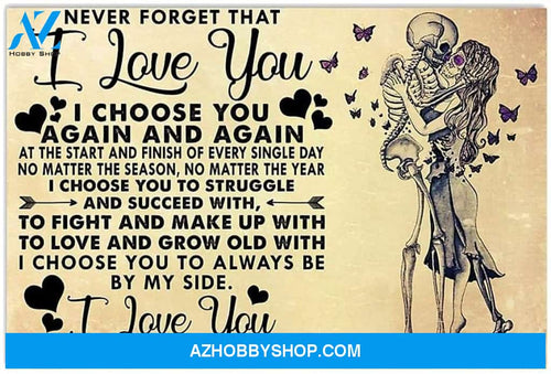 Never Forget I Love For You Skeleton Skull Couple Gothic Witchcraft Witch Vintage Canvas And Poster, Wall Decor Visual Art, Halloween Gift, Happy Halloween